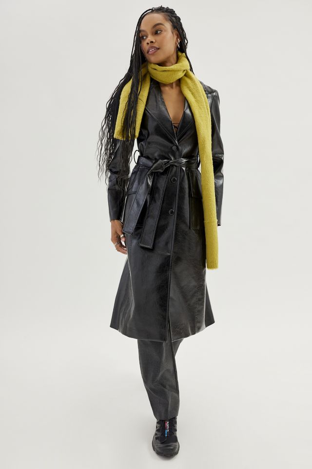 UO Chantel Faux Leather Trench Coat #3