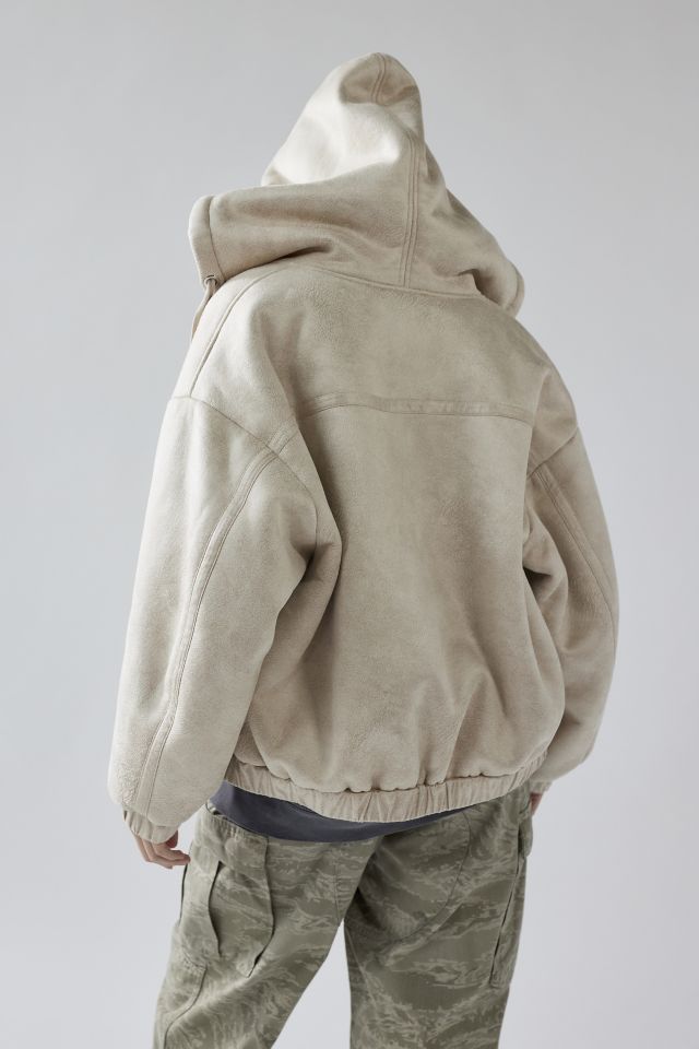 Veste kangourou en faux suède avec glissière Casey UO #4