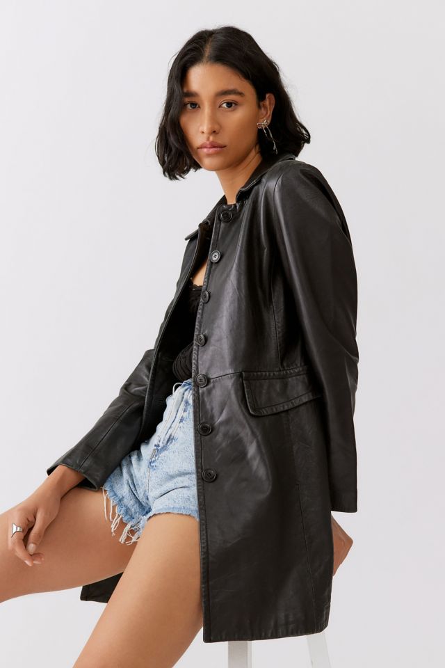 Urban Renewal Vintage Leather Trench Jacket #4