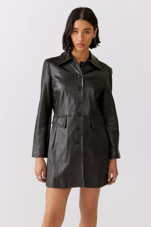 Urban Renewal Vintage Leather Trench Jacket #5