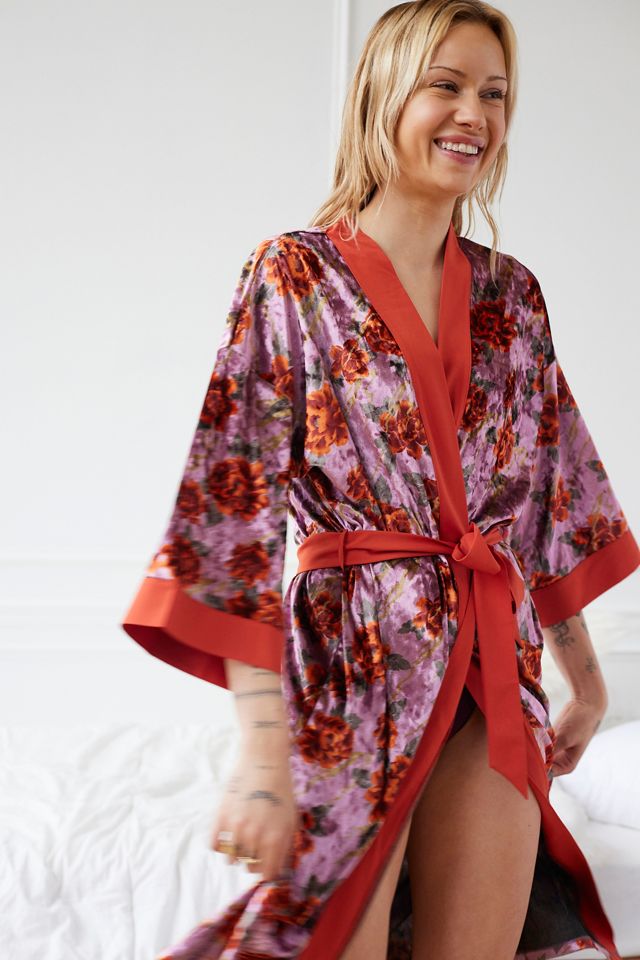 Printed Velvet Robe #1