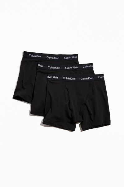 Calvin Klein Microfiber Stretch Low Rise Trunks - Pack Of 3 In Black