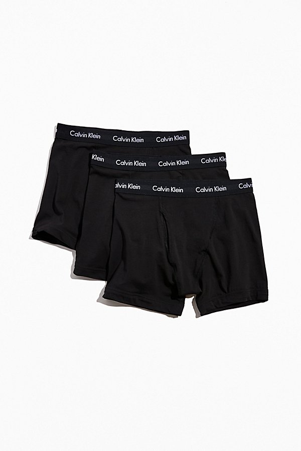 Shop Calvin Klein Solid Boxer Brief 3-pack In Black, Men's At Urban Outfitters