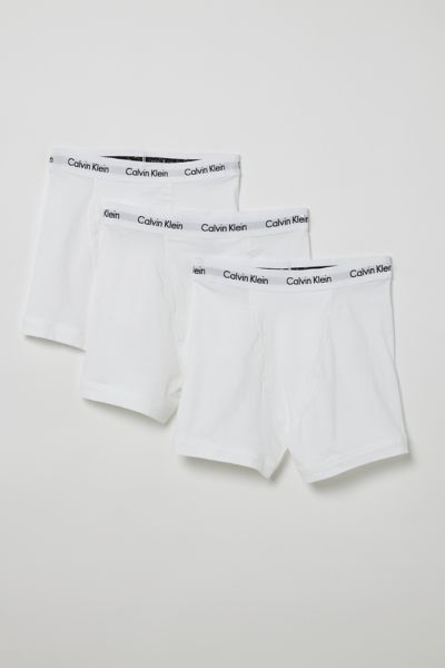 Calvin Klein Solid Boxer Brief 3-pack In White, Men's At Urban Outfitters