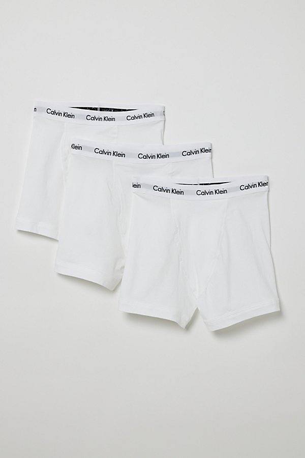 Calvin Klein Solid Boxer Brief 3-pack In White, Men's At Urban Outfitters