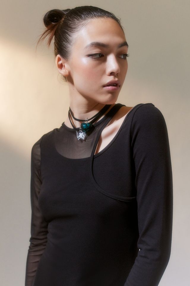 UO Bruna Mesh Layered Mini Dress #3