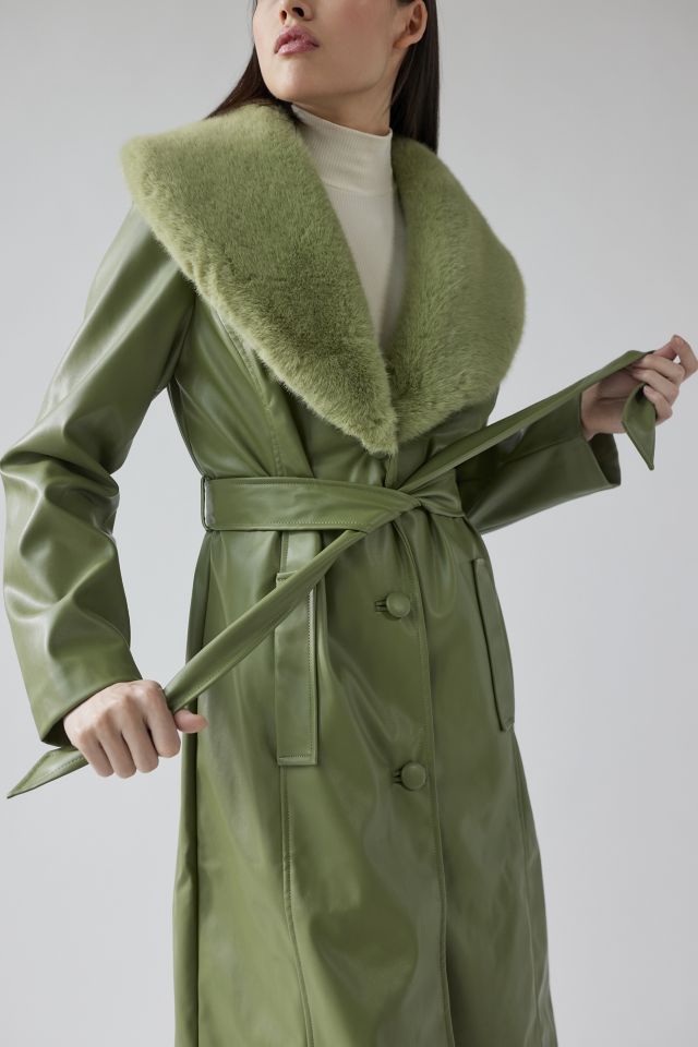 Manteau Trench UO Finn en Fausse Fourrure et Faux Cuir #3