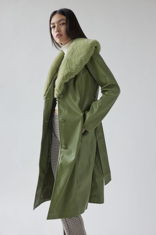 Manteau Trench UO Finn en Fausse Fourrure et Faux Cuir #4