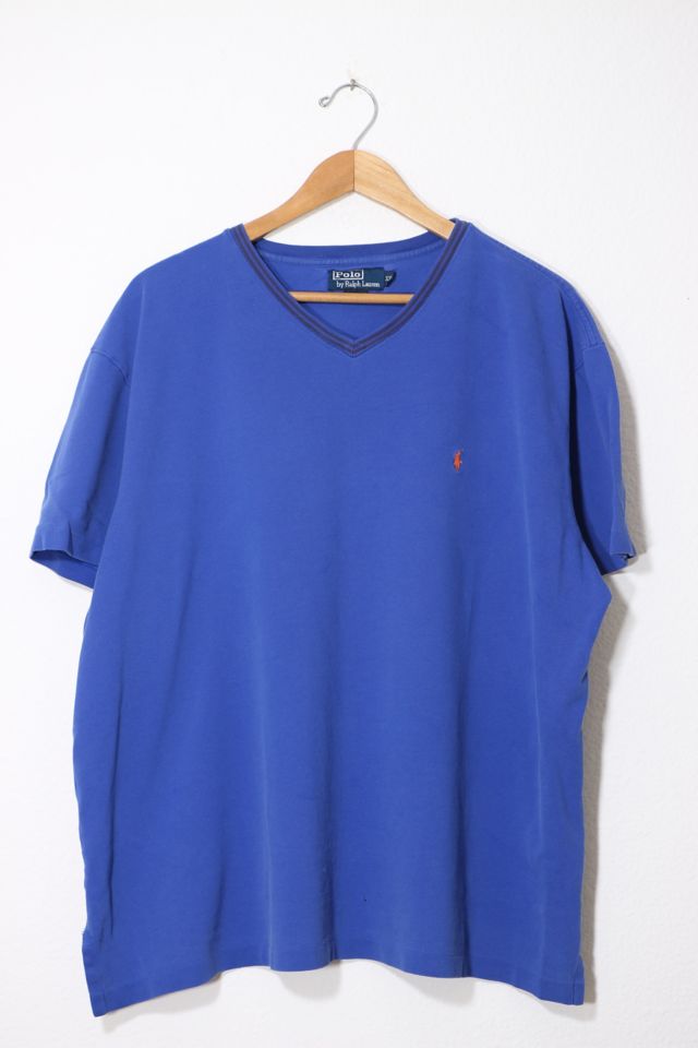 Vintage Polo Ralph Lauren Contrast Collar V-neck Pique T-shirt | Urban ...