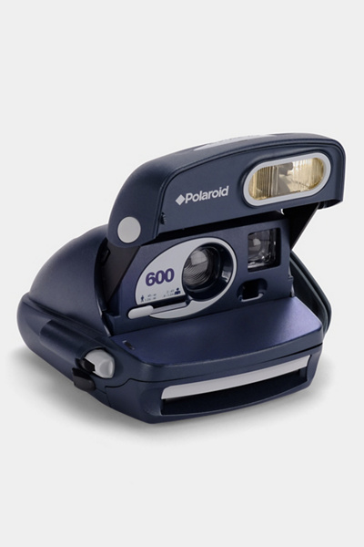 Polaroid Blue And Silver Express Vintage 600 Instant Camera Refurbished By Retrospekt In Blue & Silver