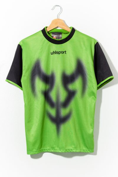 NOS 90s XL uhlsport vtg ユニフォーム mofa 外務省 Vintage 90s Uhlsport Neon Green Graphic Soccer Jersey Short Sleeve