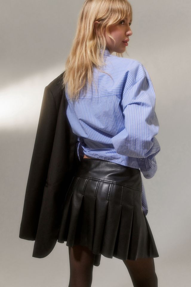 UO Faux Leather Pleated Mini Skirt #2