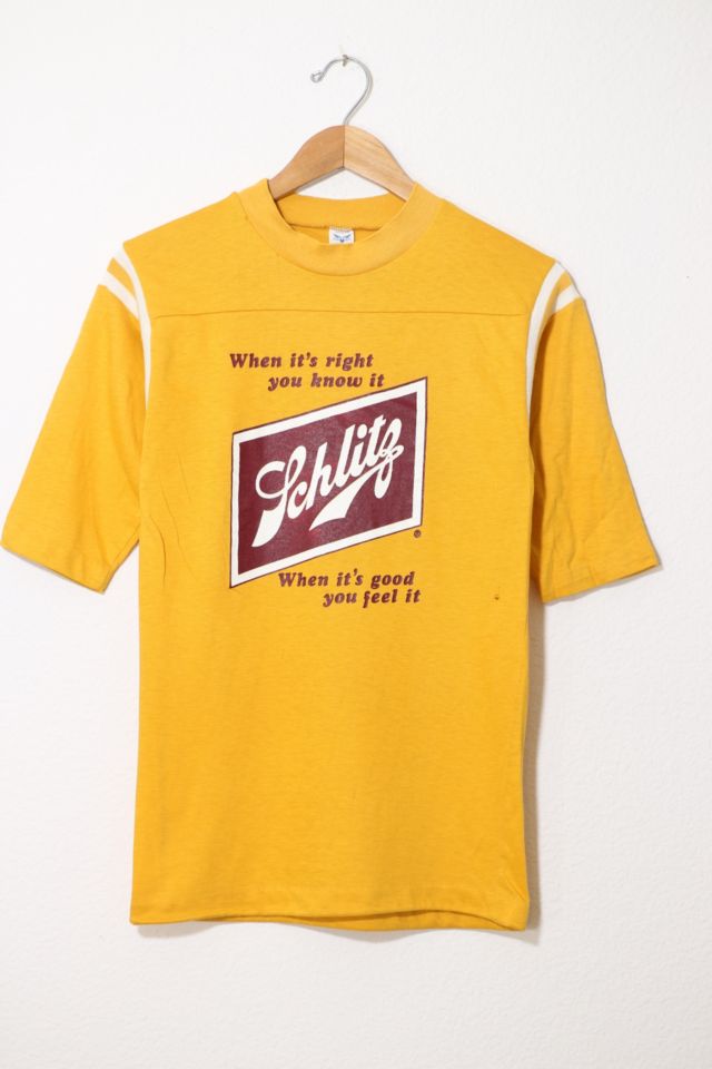 Vintage Schlitz Beer When Its Right You Know It Football Jersey T-shirt ...