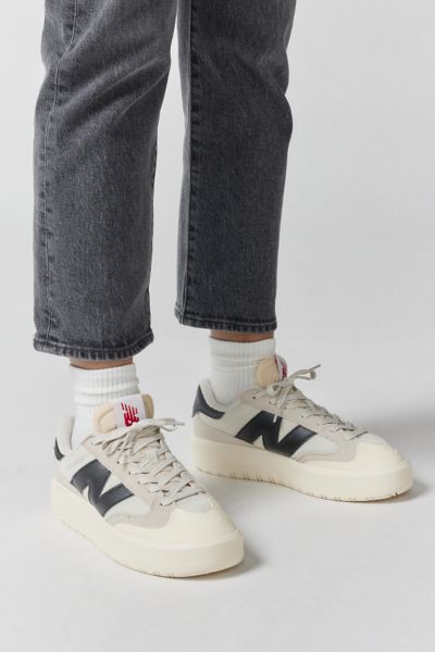 New balance leather court sneaker white/tan/denim sale