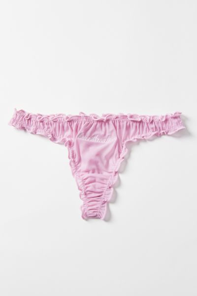 Out From Under Sweet Nothings Embroidered Thong In Heartbreaker