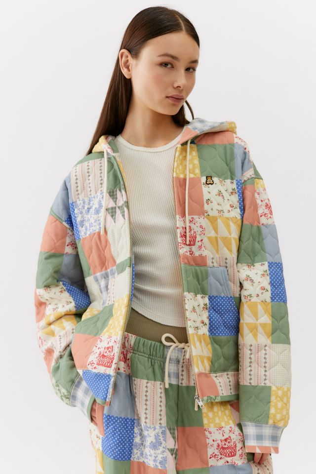 Teddy Fresh Patchwork Quilted Hoodie Sweatshirt