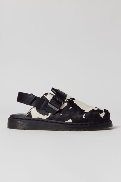 Dr. Martens' Jorge Ii Hair-on Cow Print Slingback Mules In Black/white