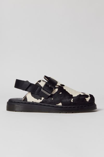 Dr. Martens' Jorge Ii Hair-on Cow Print Slingback Mules In Schwarz/weiss