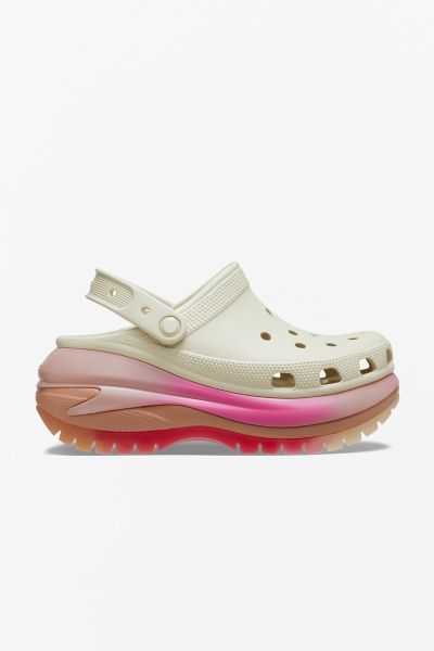 Crocs Classic Mega Color Dip Crush Clogs In Bone