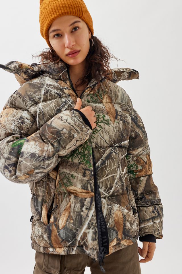 The Very Warm Camo Print Puffer Jacket