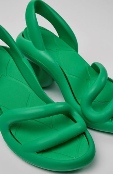 Shop Camper Kobarah Eva Heeled Sandal In Dark Green, Women's At Urban Outfitters