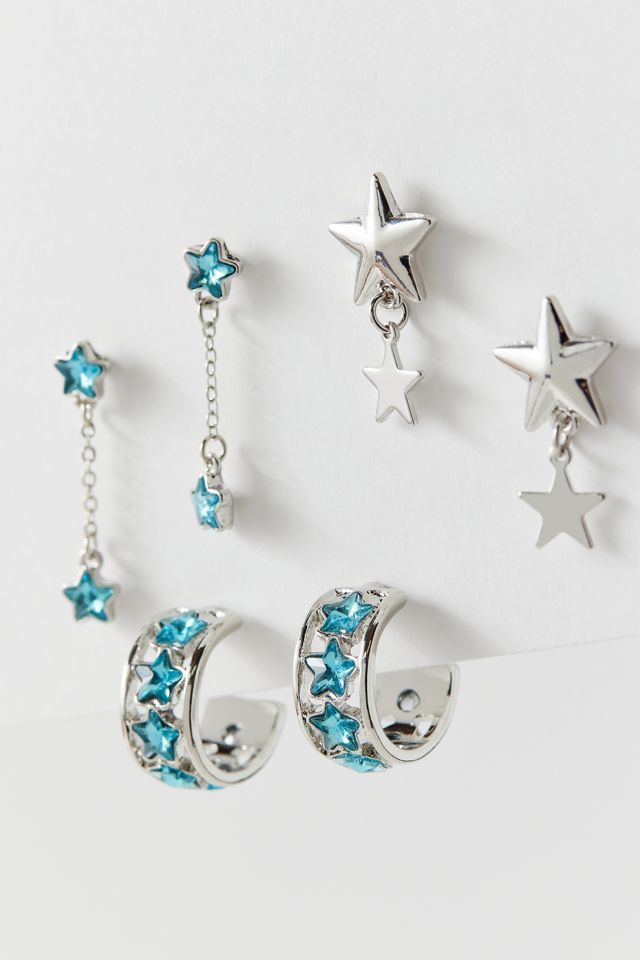 Quinn Rhinestone Post And Hoop Earring Set Urban Outfitters Canada