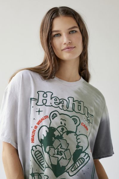 Health Is Wealth Tie-Dye T-Shirt Dress