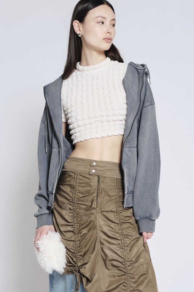 UO Paula Bubble Knit Mock Neck Top