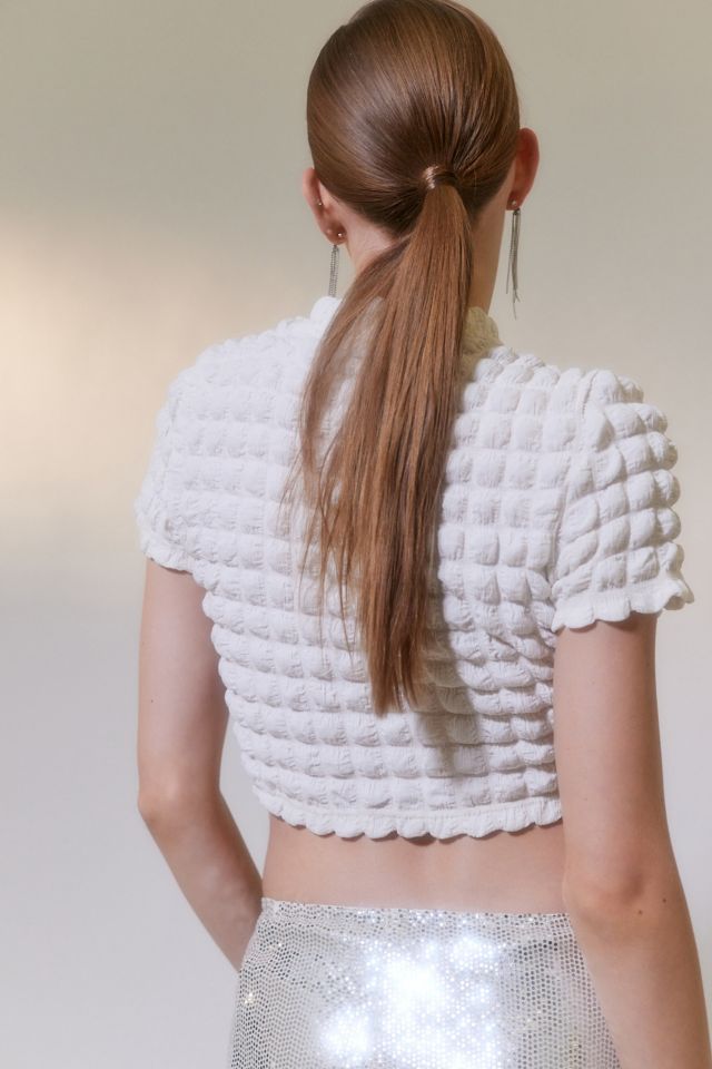 UO Paula Bubble Knit Mock Neck Top #1