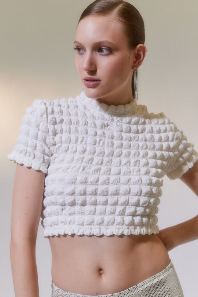 UO Paula Bubble Knit Mock Neck Top #3