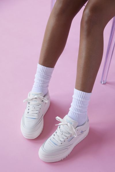 Reebok Club C Extra Platform Sneaker In Chalk + Blue Pearl