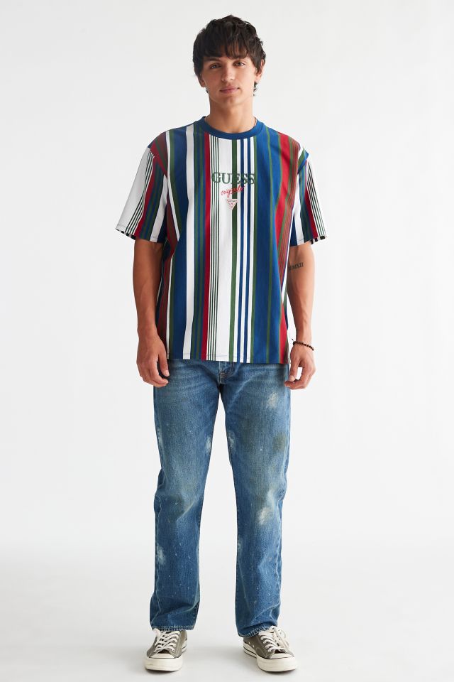 Vertical striped guess clearance shirt