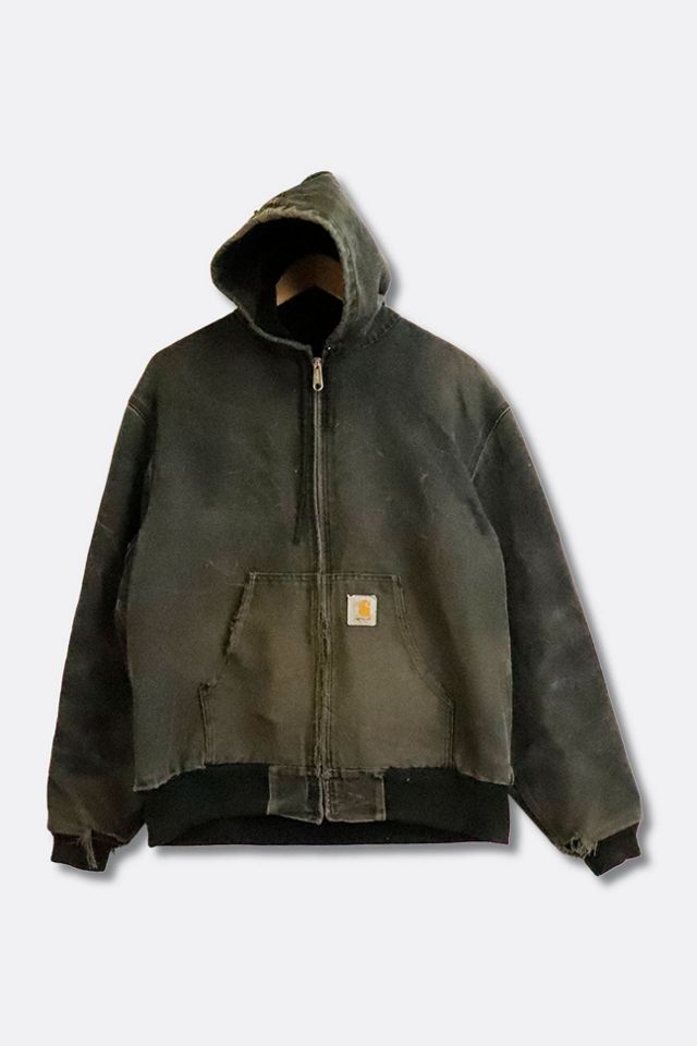 Vintage Carhartt Hoodie Black Canvas Zip Up Jacket | Urban Outfitters