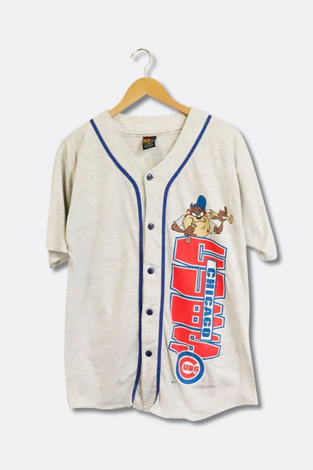 Vintage 1995 MLB Chicago Cubs Looney Tunes Button Up Jersey