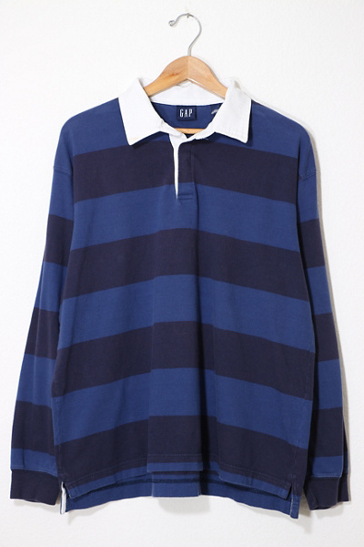 90'S GAP Vintage Long Sleeve Rugby Shirt, Men's XL cotton red type Vintage Second Hand