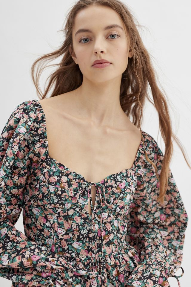 Kiss The Sky Floral Long Sleeve Romper Urban Outfitters Canada 4440