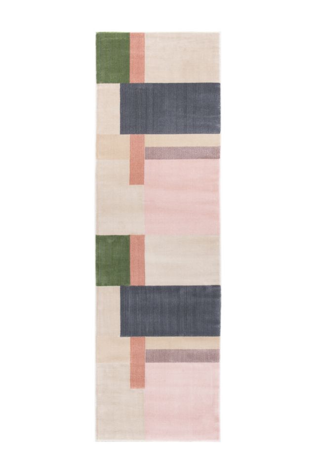 Ivory and Charcoal Abstract Geometric Area Rug