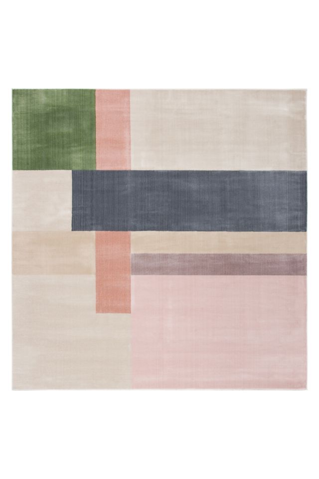 Ivory and Charcoal Abstract Geometric Area Rug