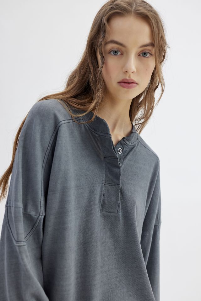 Oversized henley online sweatshirt