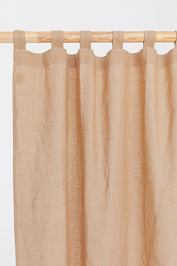 Magiclinen Tab Top Linen Curtain Panel In Latte At Urban Outfitters
