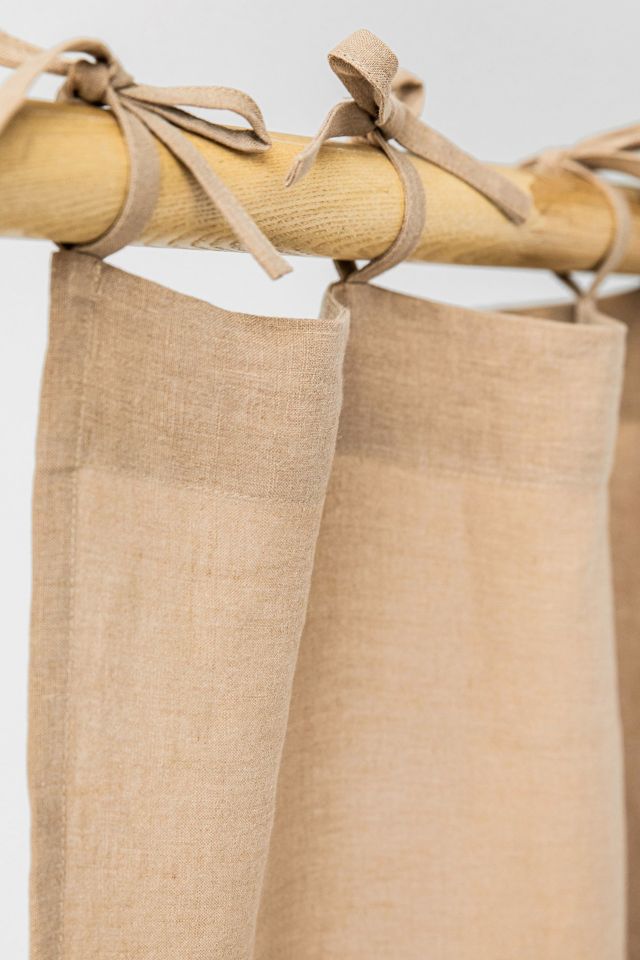 MagicLinen Tie Top Linen Curtain Panel #1