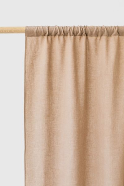 Magiclinen Rod Pocket Linen Curtain Panel In Latte At Urban Outfitters In Neutral