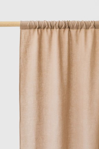 Magiclinen Rod Pocket Linen Curtain Panel In Latte At Urban Outfitters