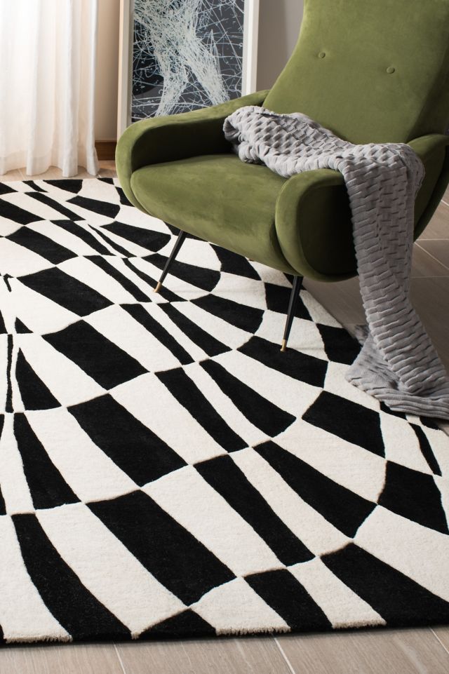 Soho Elegance Hand-Tufted Round Blue Wool & Viscose Rug