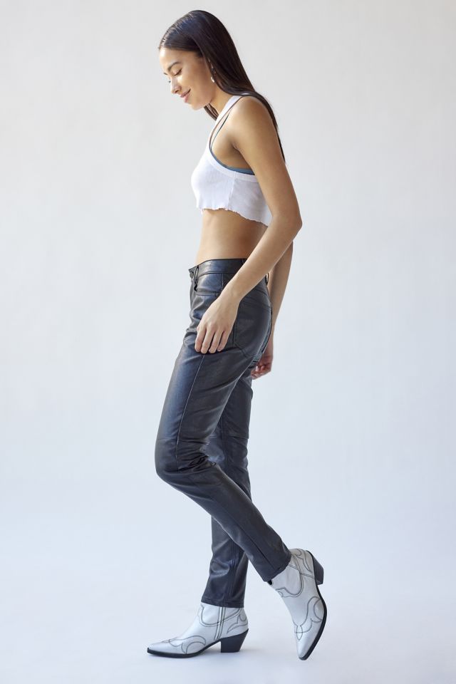 UO Dina Faux Leather Slim Pant #3