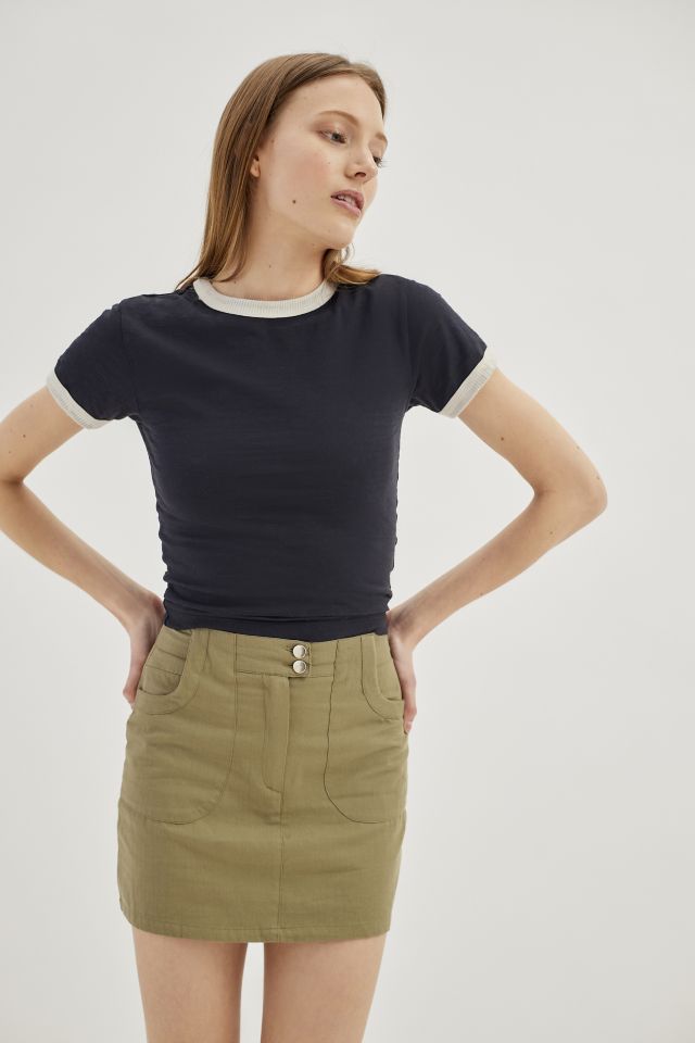 Daisy Street Twill Mini Skirt | Urban Outfitters