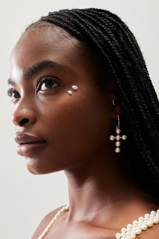 Cross Charm Hoop Earring Urban Outfitters Women Accessories Jewelry Earrings Hoop 