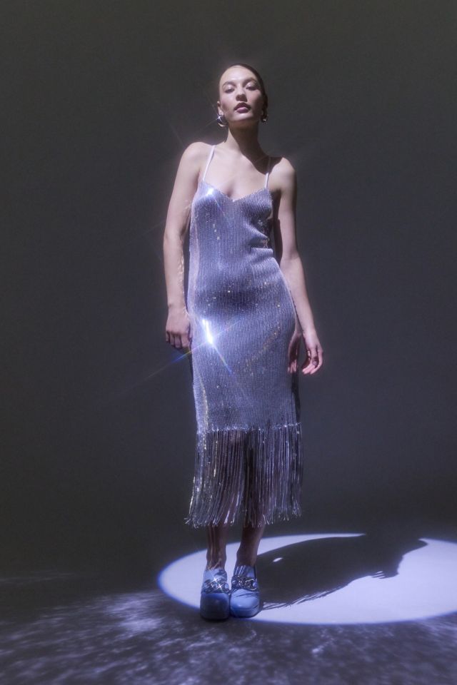 Glamorous Sequin Fringe Midi Dress #3