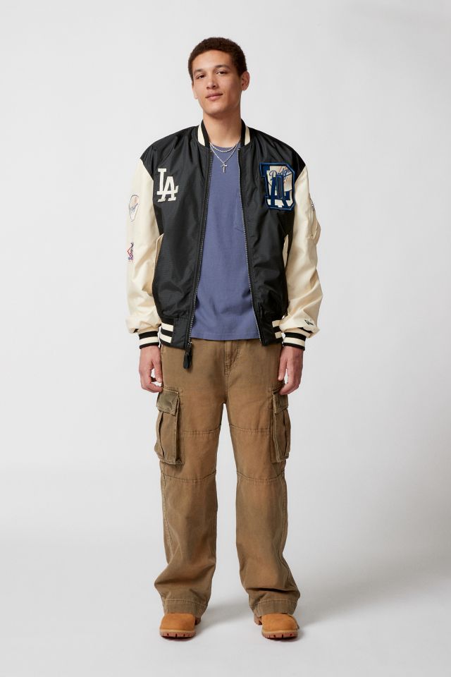 NEW ERA X ALPHA INDUSTRIES BROOKLYN DODGERS REVERSIBLE BOMBER JACKET –  SHIPPING DEPT