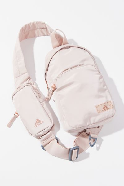 Adidas Originals Essentials 2 Sling Crossbody Bag In Beige + Rose Gold